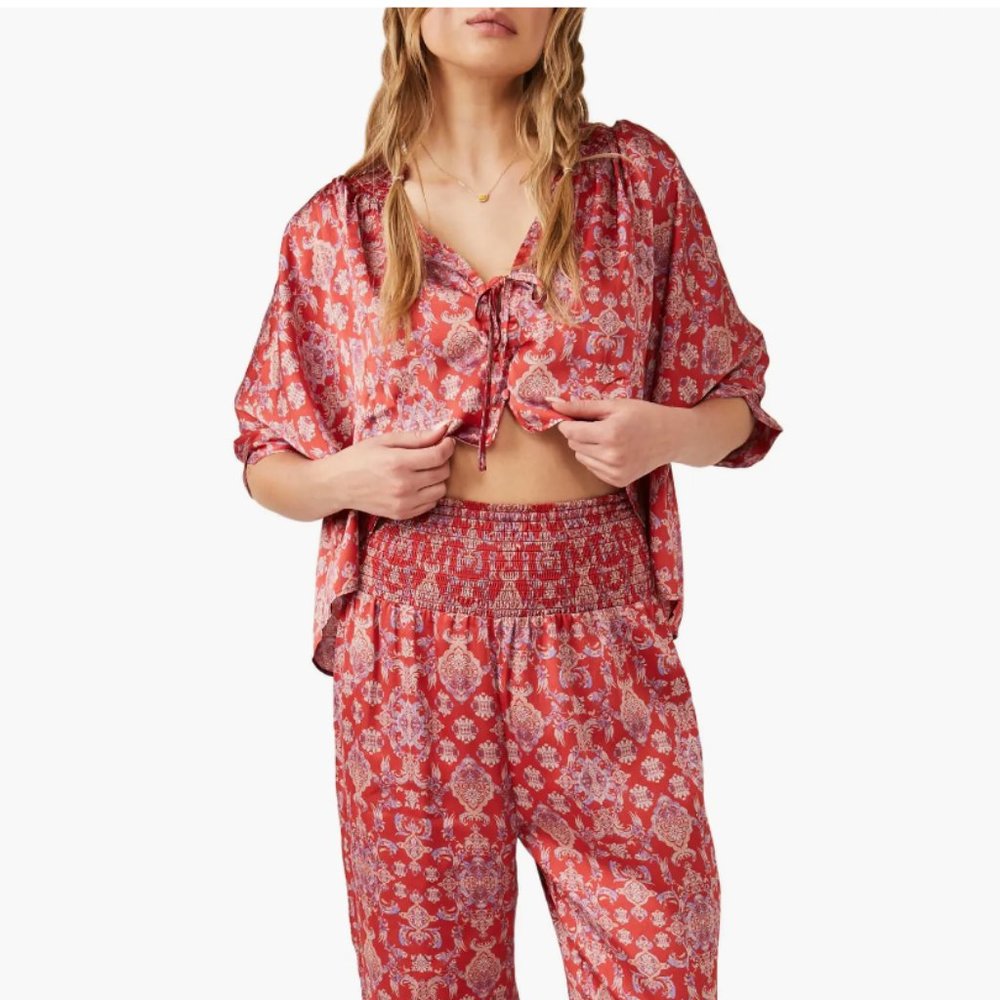 NWT Free People Misty Mornings Satin Pajamas